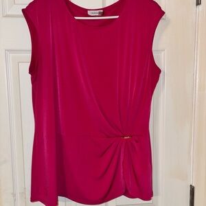 Calvin Klein Fuchsia Twist Front Blouse